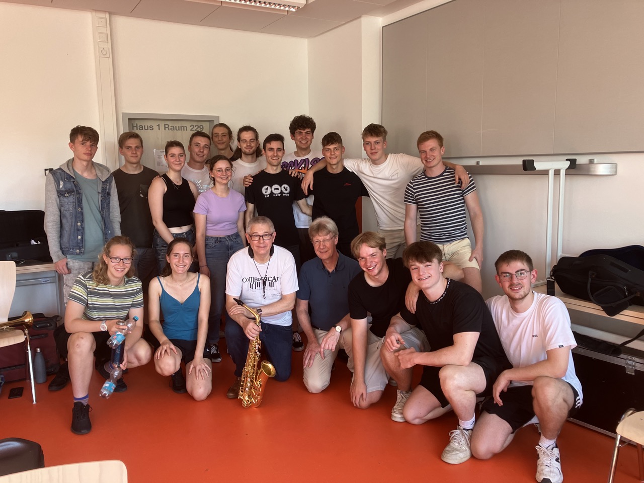 Gruppenfoto Workshop mit Berndt Sjögren aus Malmö (Saxophon)