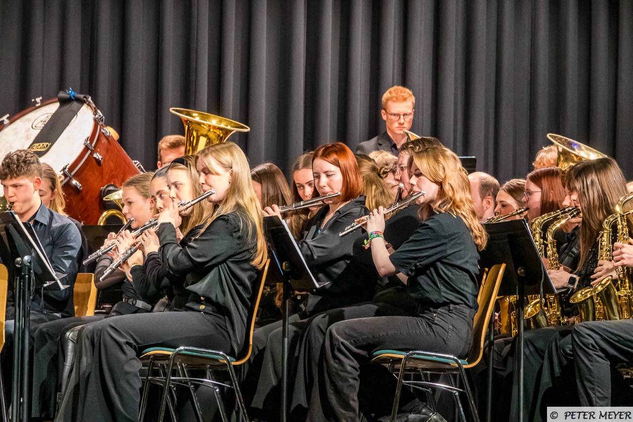 Die Flöten- und Saxophonsektion